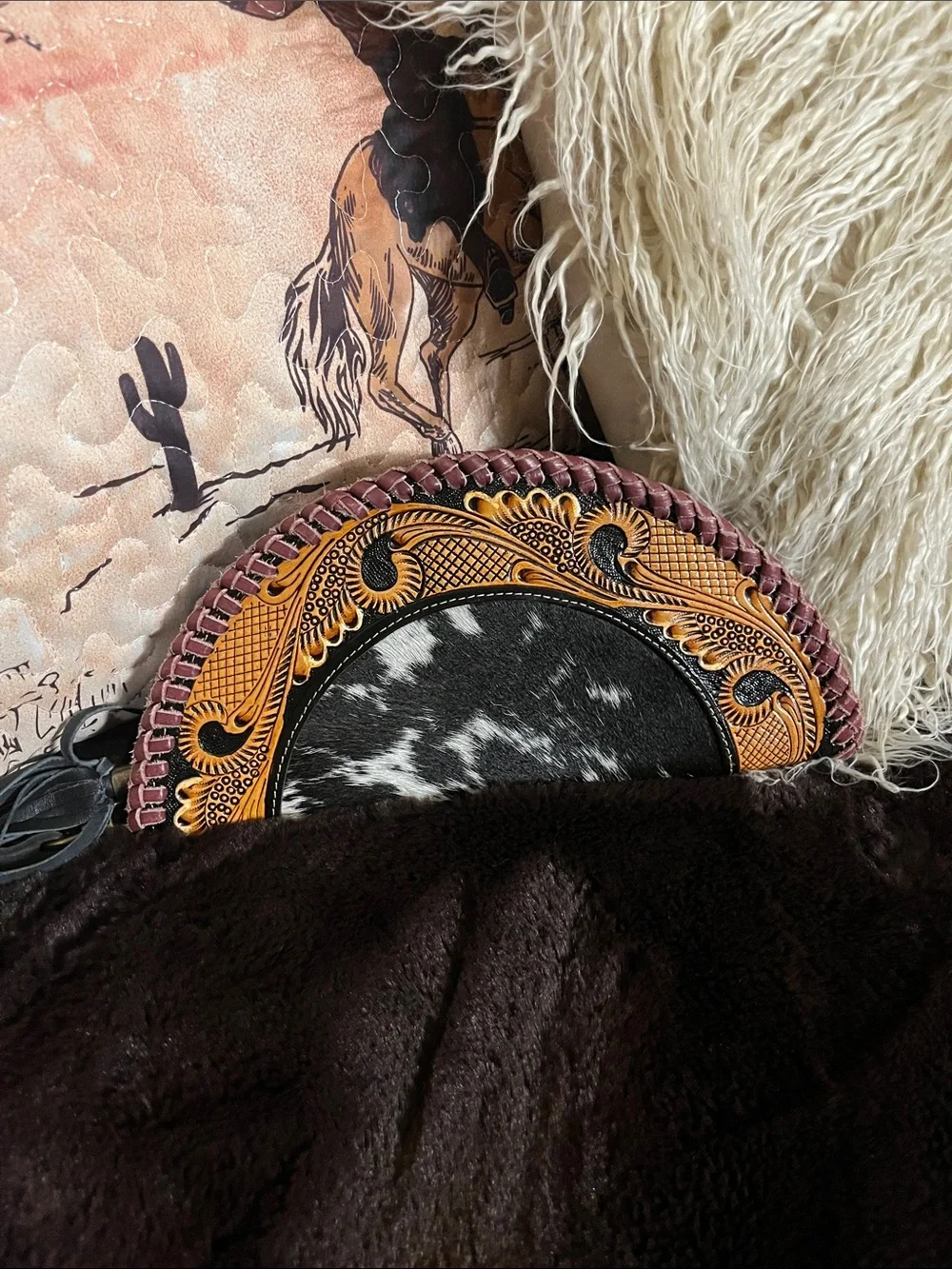 Cowhide taco wallet/wristlet